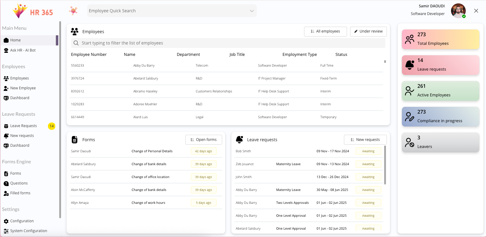 HR365 Dashboard