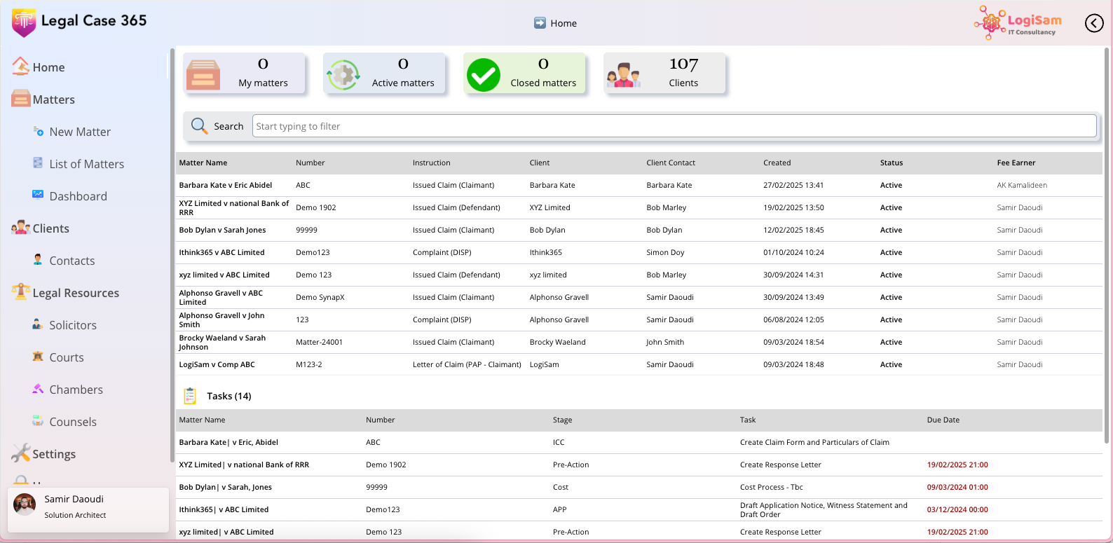 LegalCase365 Dashboard