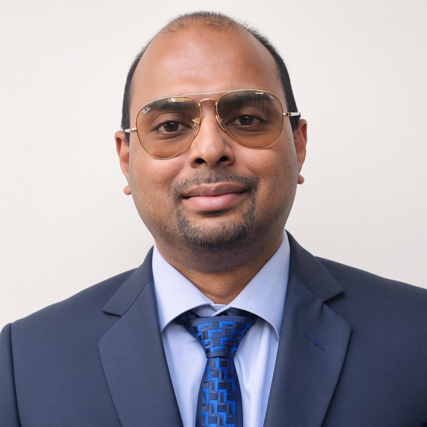 Tuan Rushdi, Global Disability Inclusion and AI Productivity Specialist at ImpactEra, wearing a navy suit and patterned blue tie.